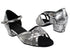 1657 250 Silver Snake_Flesh Mesh Ankle Strap with 1.5" Medium Heel in the photo