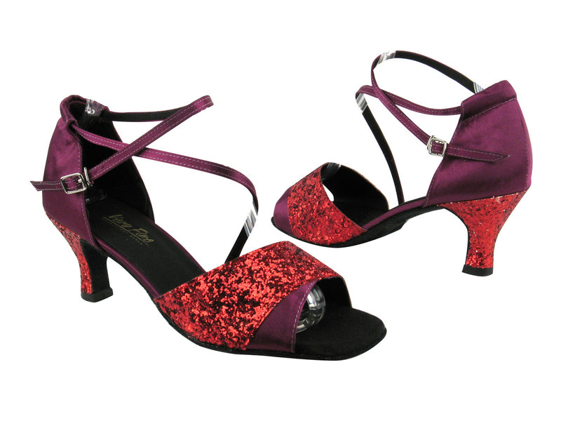 1659 10 Red Sparkle_H_111 Purple Satin with 2.5&quot; low heel in the photo