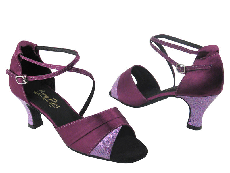 1659 111 Purple Satin &amp; 190 Purple Scale with 2.5&quot; Low Heel in the photo