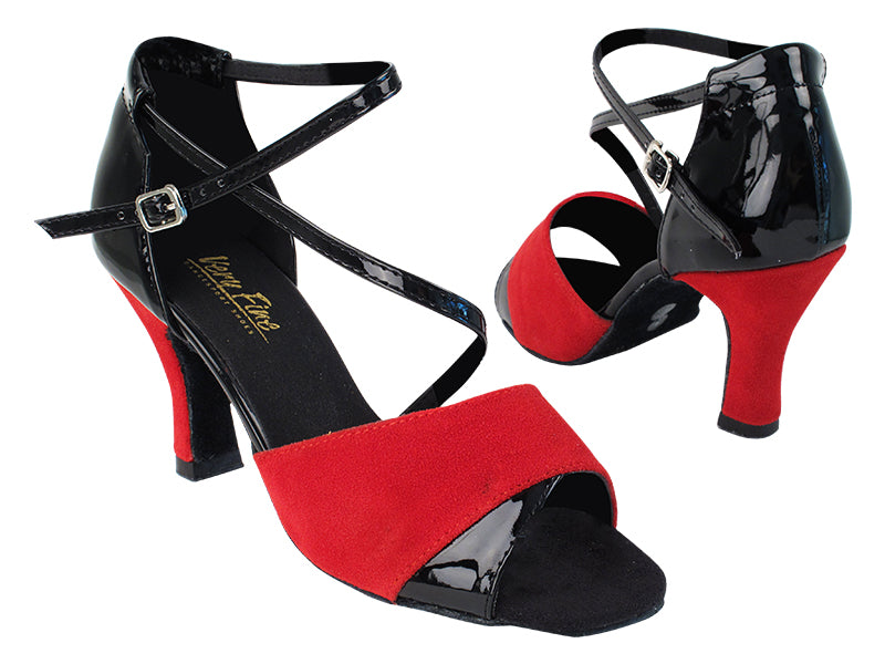 1659 228 Red Velvet_H_58 Black Patent with 6812_3&quot; Heel in the photo