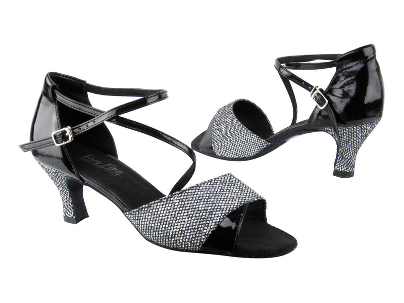 1659 97 Black Sparklenet_H_Black Patent with 2.5&quot; low heel in the photo