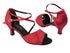 1659 112 Red Satin with 2.5" Low heel in the photo