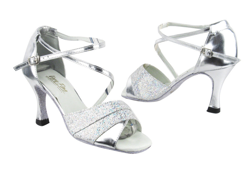 1659 107 Silver Scale_Silver Leather_H with 3.5&quot; Heel in the photo