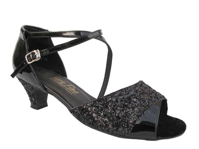 1659 Black Sparkle &amp; Black Patent with 1.3&quot; Heel in the photo