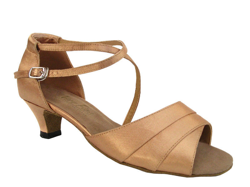 1659 Brown Satin with 1.3&quot; Heel in the photo