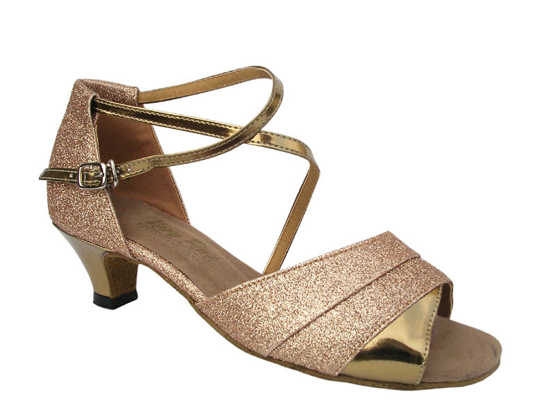 1659 Gold Stardust &amp; Gold Leather with 1.3&quot; Heel in the photo