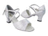 1659X WHITE SATIN with 2.2 inch Thick Cuban Heel (Heel Code 318) in the photo