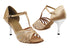 16612 135 Light Brown Satin_Flesh Mesh with 3" Slim Silver Plated Heel in the photo