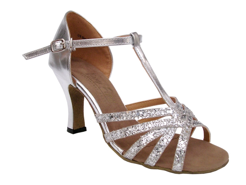 1612 Silver Sparkle &amp; Silver Leather with 3&quot; heel in the photo