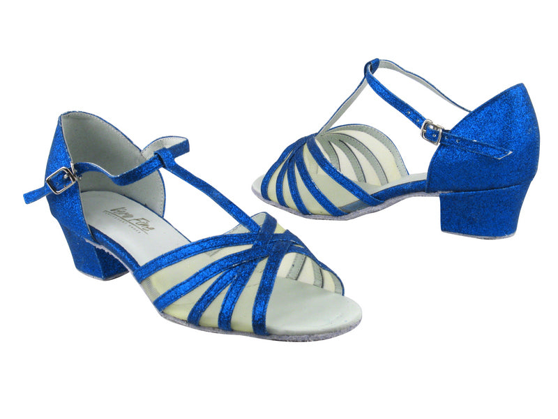 16612 234 Blue Stardust_Flesh Mesh with 1.5" Medium Heel in the photo