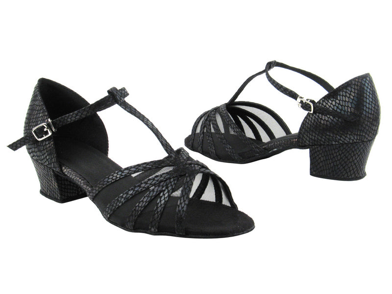 16612 85 Black Snake_Black Mesh with 1.5&quot; Medium Heel in the photo