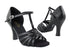 16612 Black Leather & Black Mesh with 3" Heel in the photo