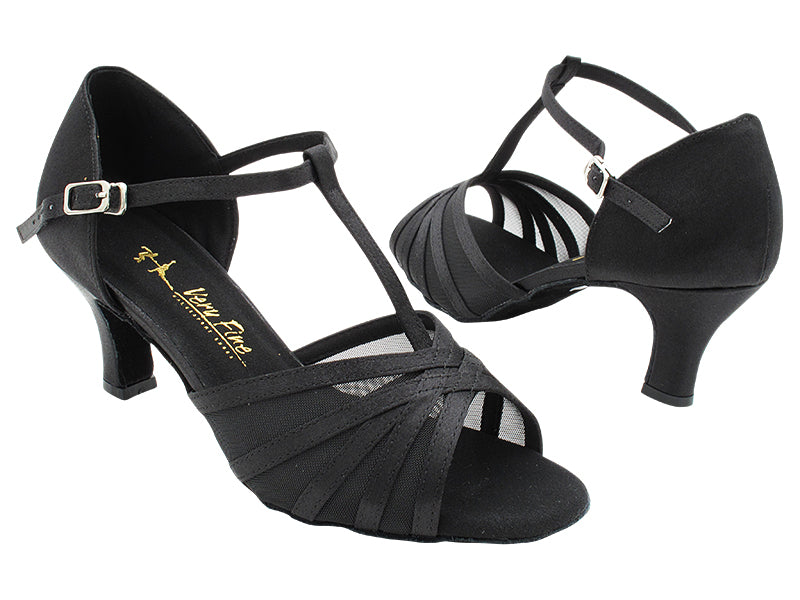 16612 Black Satin &amp; Black Mesh with 2.5&quot; Heel (2899) in the photo