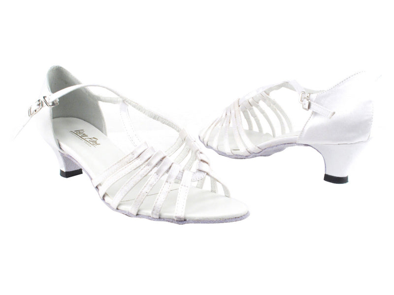 1661 White Satin with 1.3&quot; Heel in the photo