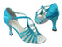 1661 230 Light Blue Satin with 3.5" Flare heel in the photo