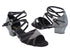 1662B 105 Glitter Black Satin_273 Black Glitter Trim_S with 1.5" Heel in the photo