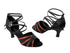 1662B Black Satin & Orange Tan Satin & Black Mesh with 2.5" Low Heel in the photo