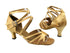 1662B 80 Light Gold Satin with 2.5" Low heel in the photo