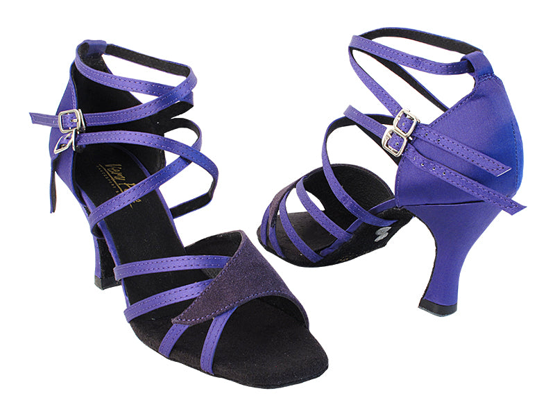 1662b Purple Satin_281 Purple Suede with 6812_3&quot; Heel in the photo