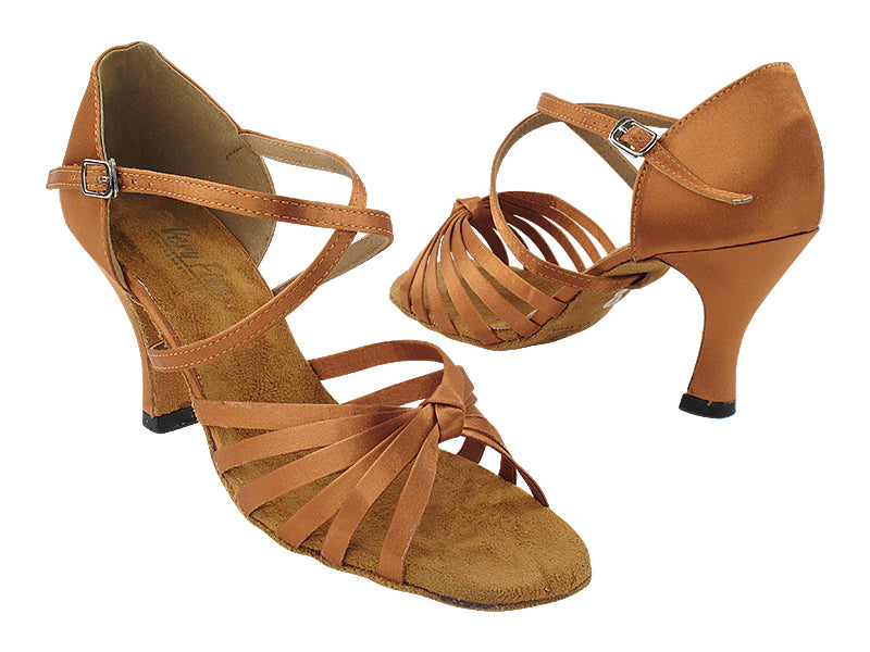 1664X Dark Tan Satin with 3&quot; Heel (6812) in the photo