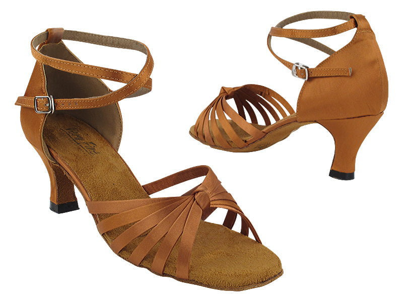 1664 Dark Tan Satin with 2.5&quot; Heel (2899) in the photo