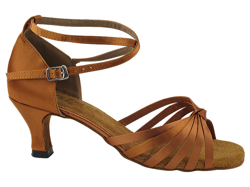 1664 Dark Tan Satin with 2.5&quot; Heel (2899) in the photo