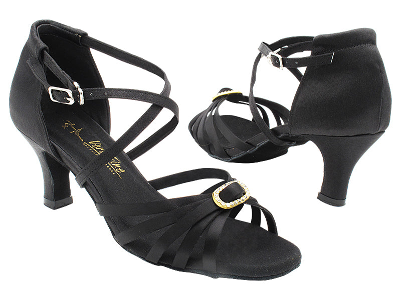 1666 Black Satin with 2.5&quot; Heel (2899) in the photo