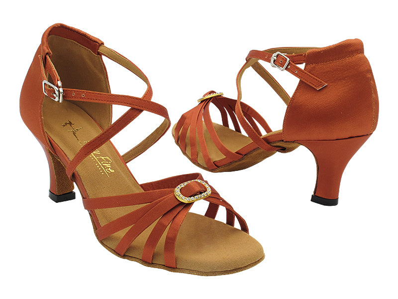 1666 Dark Tan Satin with 2.5&quot; Heel (2899) in the photo