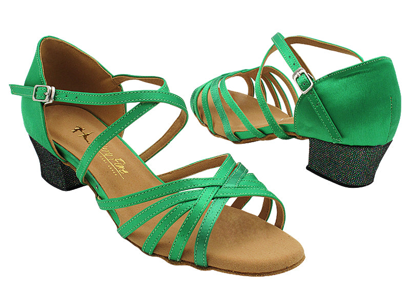 1670C 075 Green Satin_013 Green Illusion Scale_H with 1.5&quot; Heel (2001) in the photo