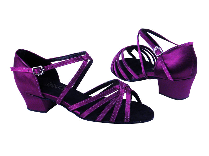 1670C 111 Purple Satin with 1.5&quot; heel in the photo