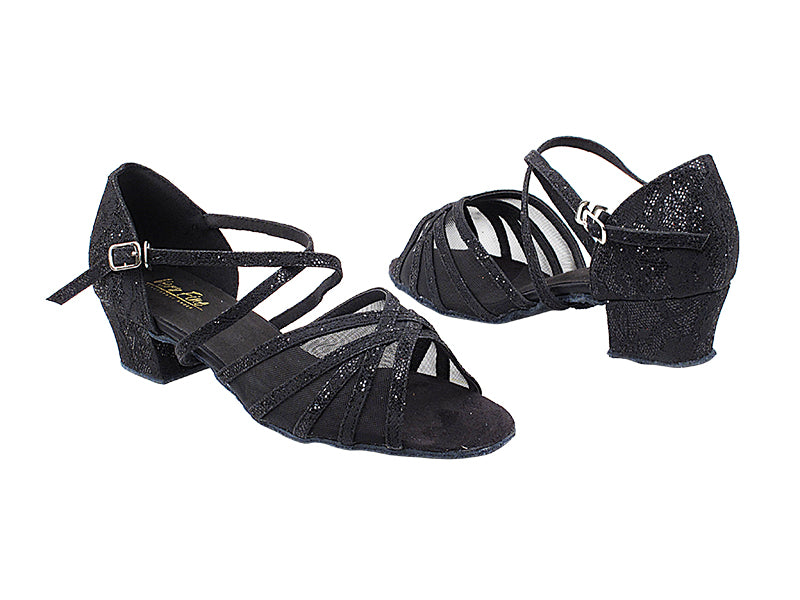 1670C 165 Lace Black Scale_Black Mesh with 1.5&quot; Medium Heel in the photo