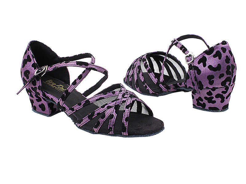 1670C 249 Purple Leopard_Black Mesh with 1.5&quot; Medium Heel in the photo