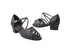 1670C 38 Black Satin_Black Mesh with 1.5" Medium heel in the photo