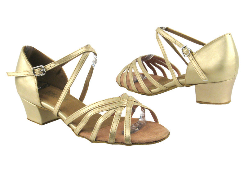 1670C 57 Light Gold Leather with 1.5&quot; medium heel in the photo