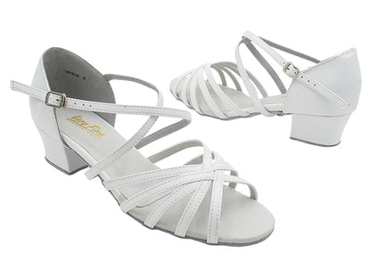 1670C White Leather with 1.5&quot; medium heel in the photo