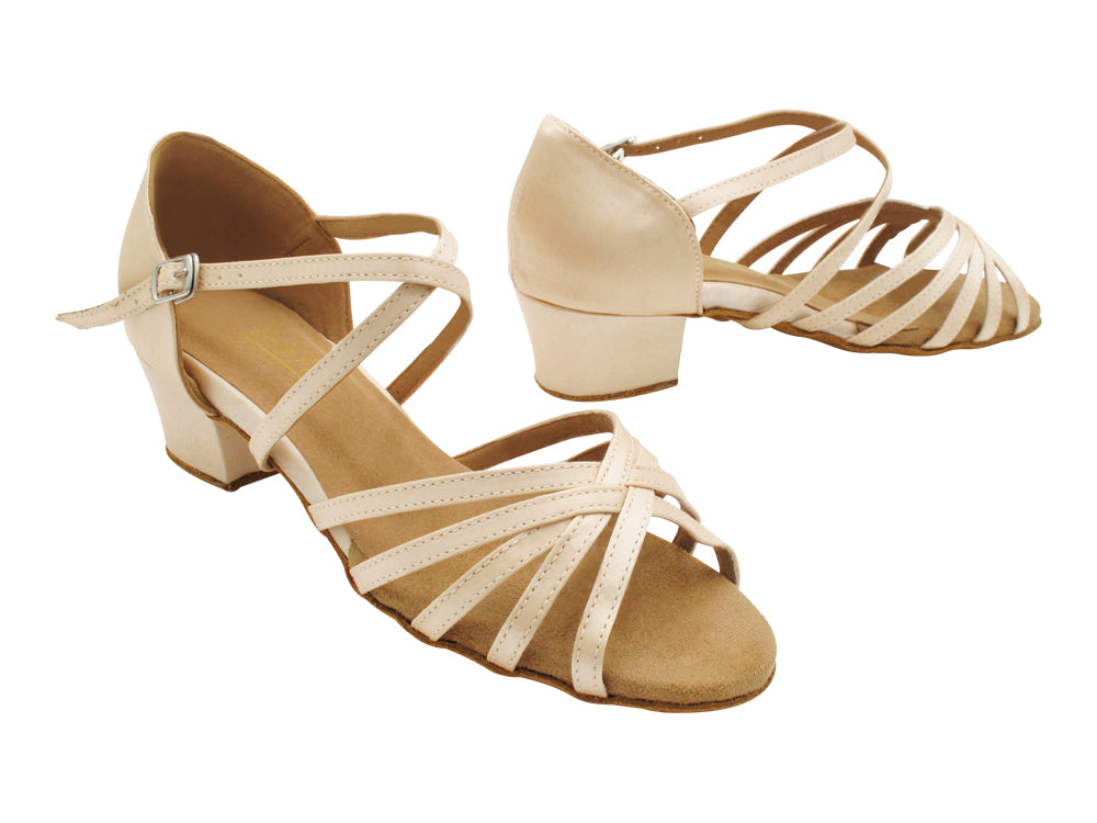 1670C Flesh Satin with 1.5" Medium Heel in the photo