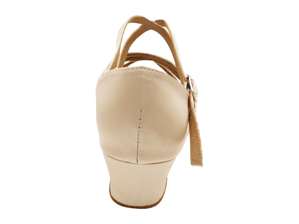 1670C Flesh Satin with 1.5" Medium Heel in the photo