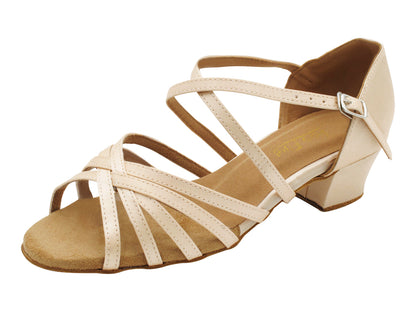 1670C Flesh Satin with 1.5" Medium Heel in the photo
