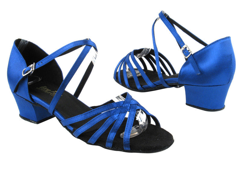 1670C 247 Gem Blue Satin with 1.5&quot; Medium Heel in the photo