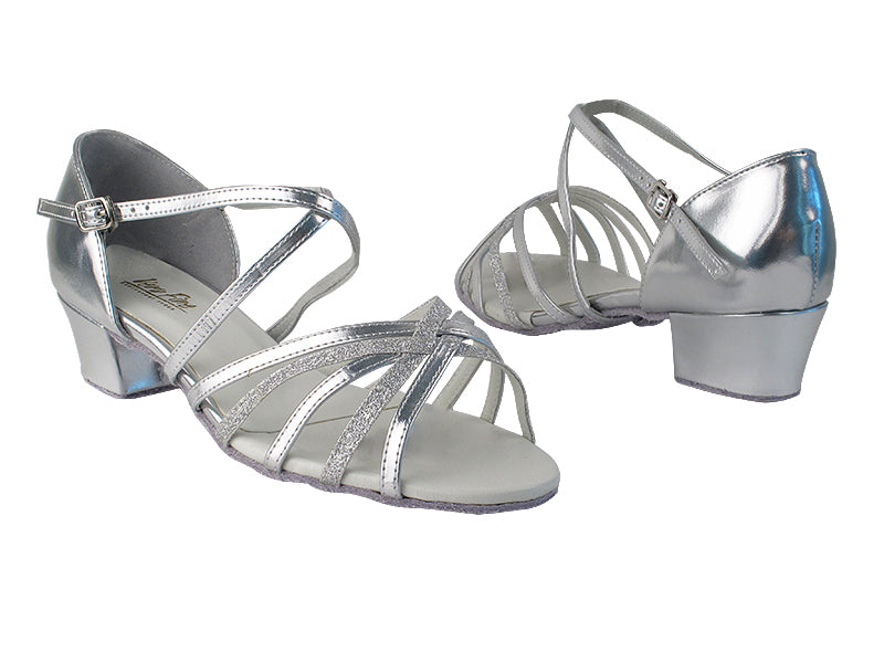 1670C 55 Silver PU_FS_B_H_126 Silver Stardust_FS with 1.5&quot; Medium Heel in the photo