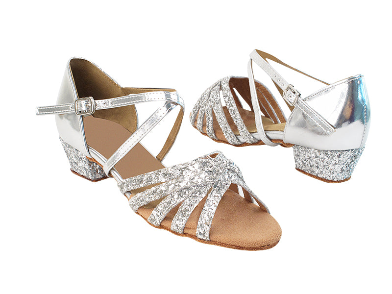 1670C 7 Silver Sparkle_F_H_55 Silver PU with 390_1.25&quot; Heel in the photo