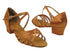 1670C Dark Tan Satin with 1.5" Medium Heel in the photo