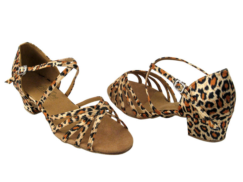 1670C Leopard Satin with 1.5&quot; Medium Heel in the photo