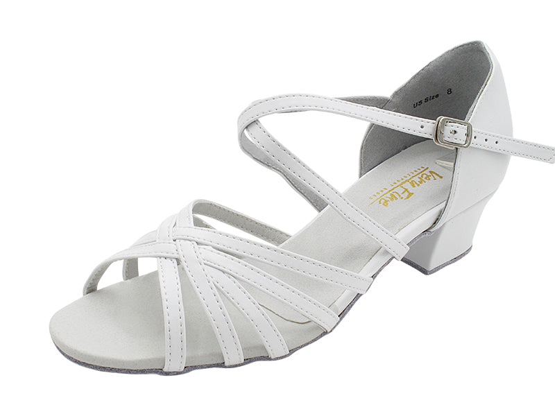 1670C White Leather with 1.5&quot; medium heel in the photo