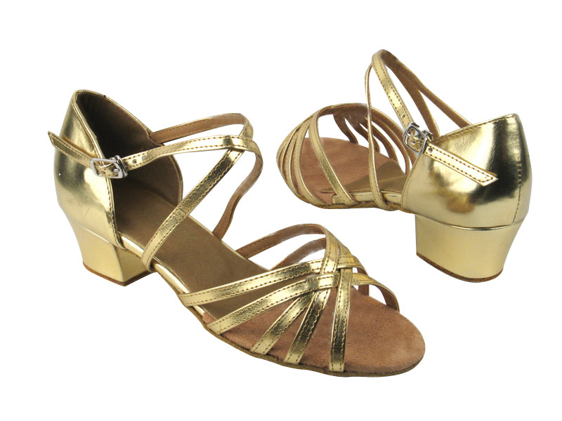 1670C Shiny Gold Leather with 1.5" heel in the photo