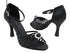 SERA1671b Black Satin with 3" heel in the photo