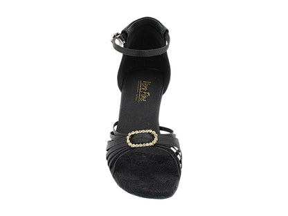 1671B Black Satin &amp; Stone with 2.5" Low Heel in the photo