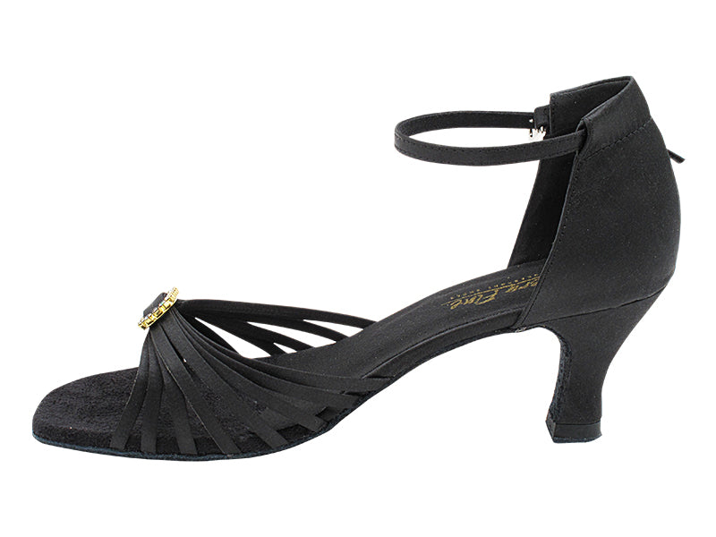 1671B Black Satin &amp; Stone with 2.5" Low Heel in the photo