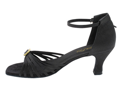 1671B Black Satin &amp; Stone with 2.5" Low Heel in the photo