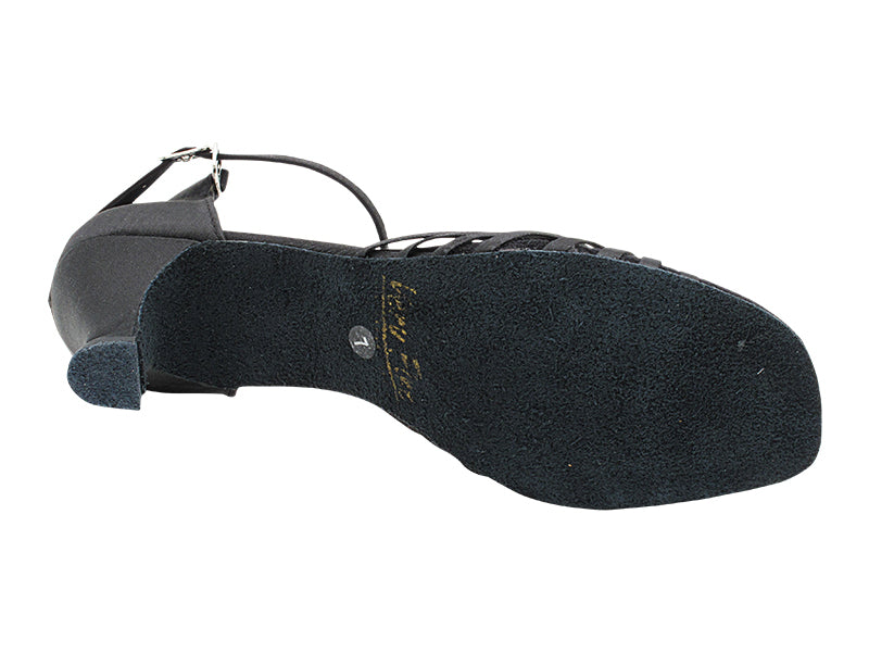 1671B Black Satin &amp; Stone with 2.5" Low Heel in the photo